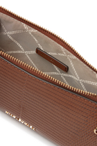 Empire Chain Croc-Embossed Leather Pouchette Bag